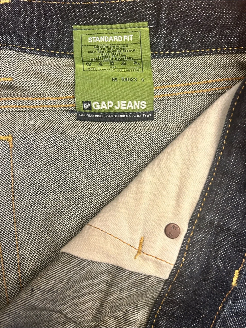 Gap 1969 Standard Fit Dark Wash Jeans Men’s 40x30 Straight Leg 100% Cotton